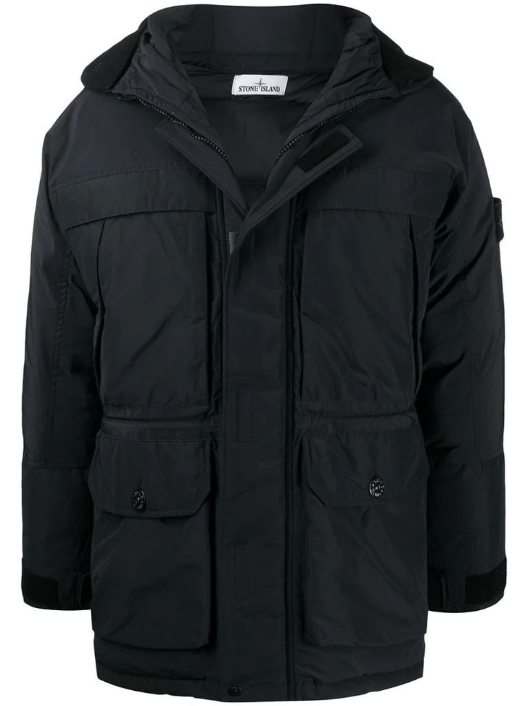 multi-pocket padded coat