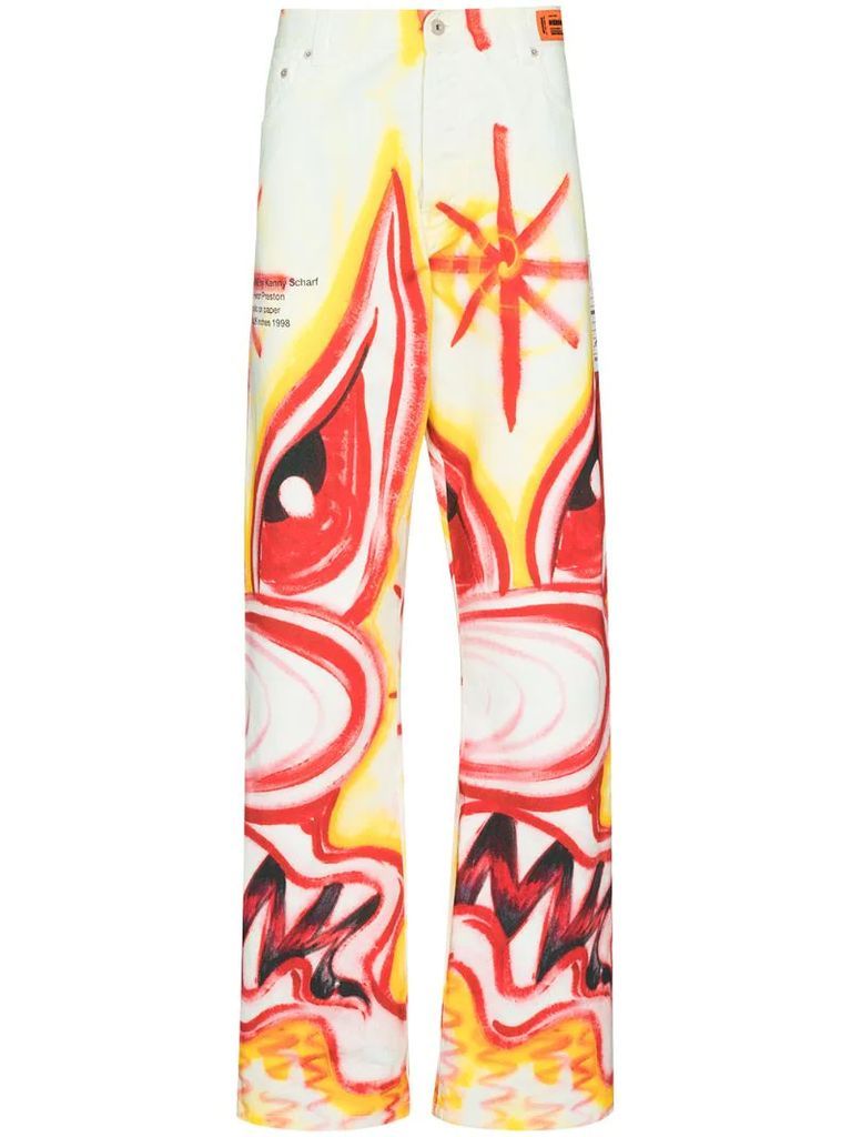 X Kenny Scharf printed jeans