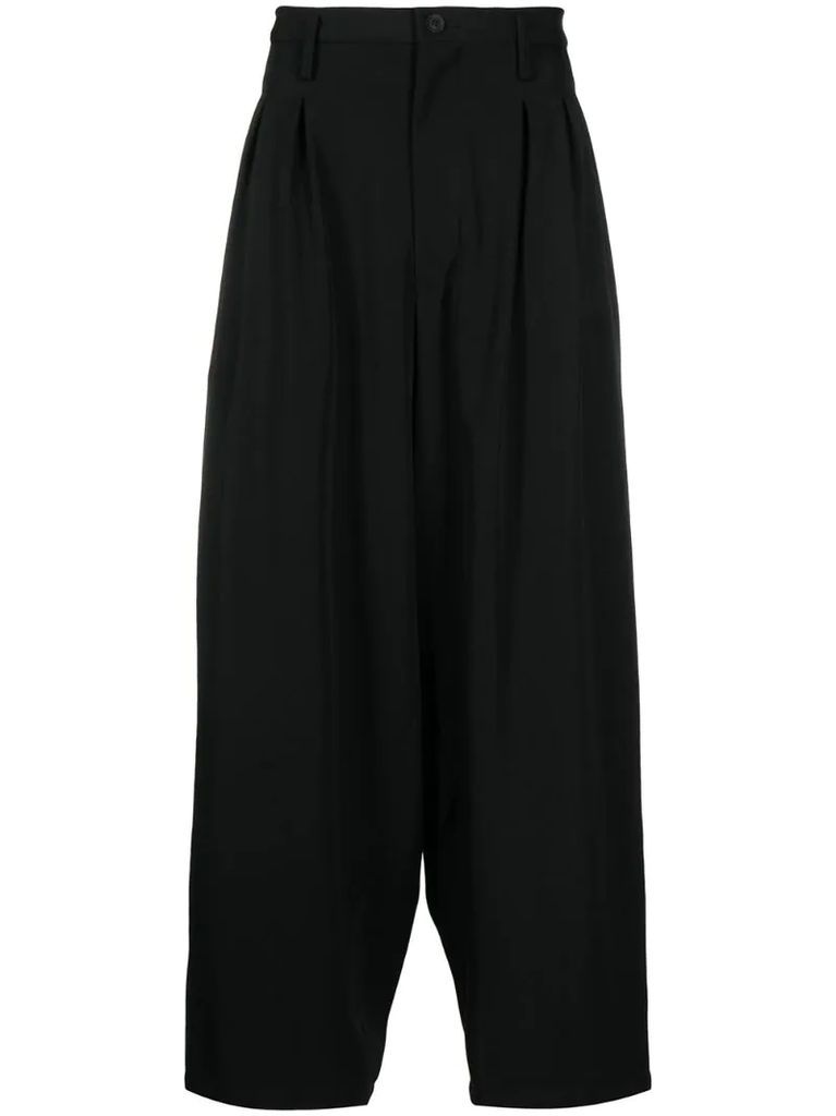 high-rise tailored loose fit trousers