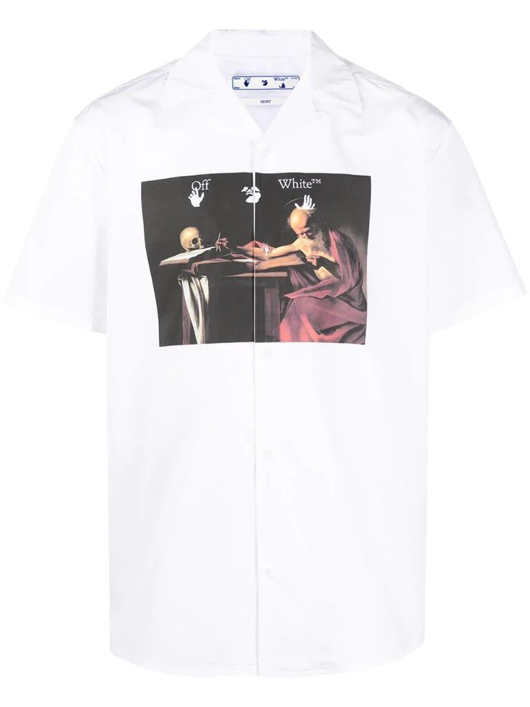 graphic print short-sleeved shirt