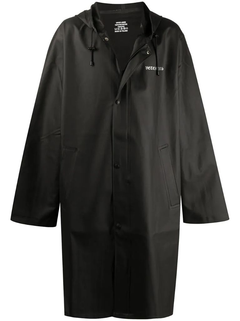 logo drawstring raincoat