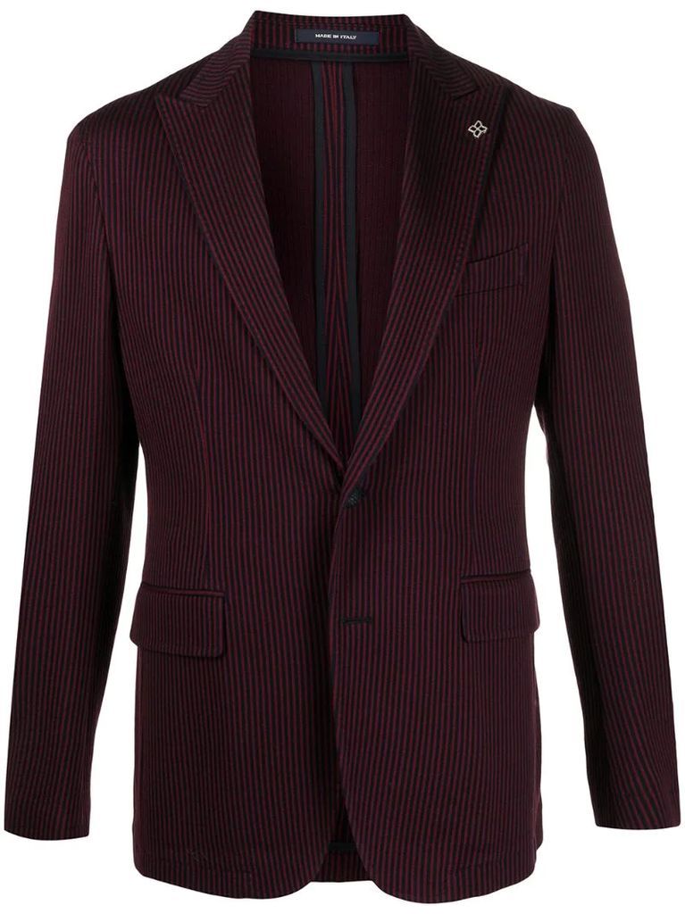 pinstripe single-breasted cotton jacket