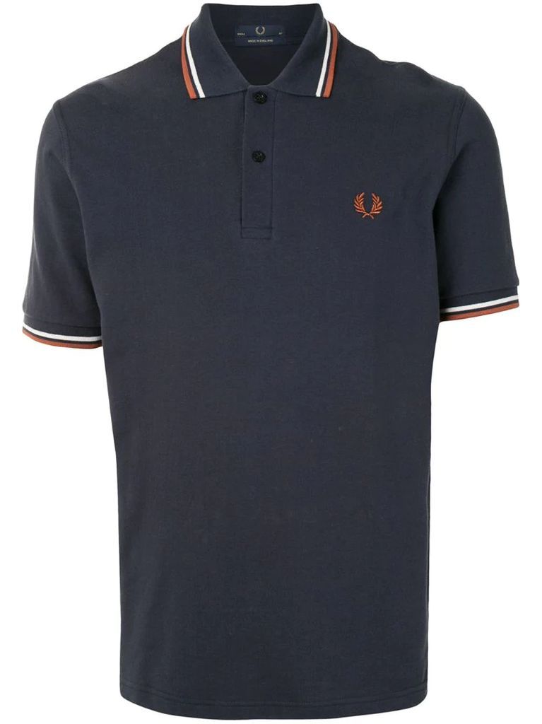 stripe-trim logo polo shirt