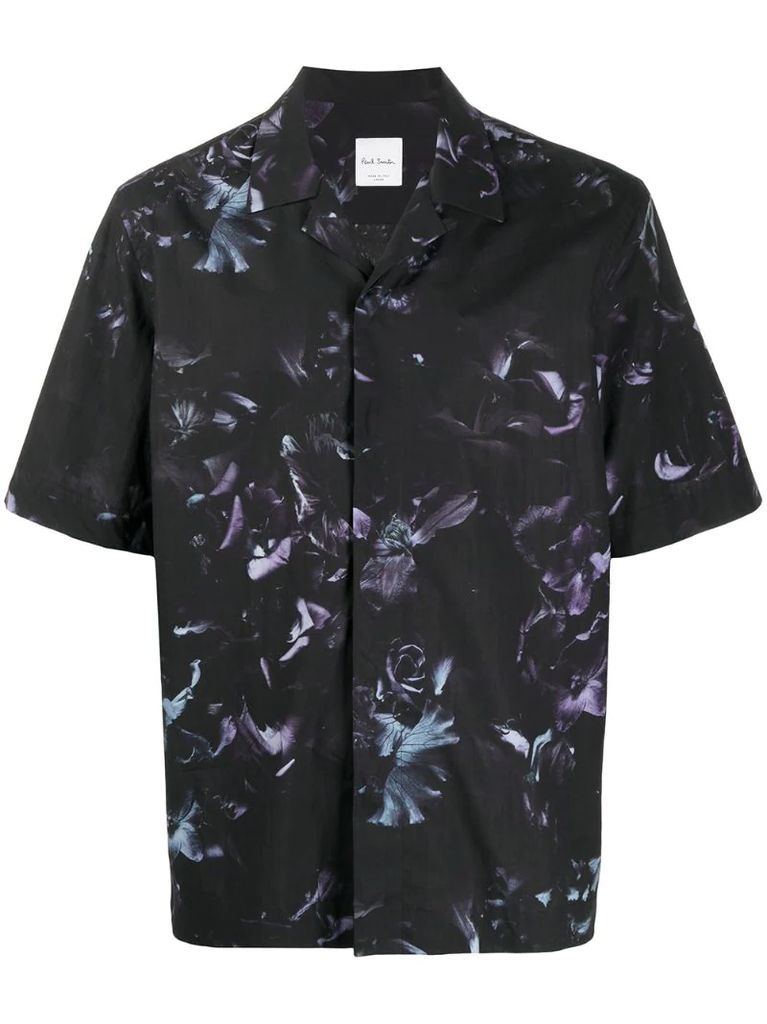 floral print short-sleeved shirt