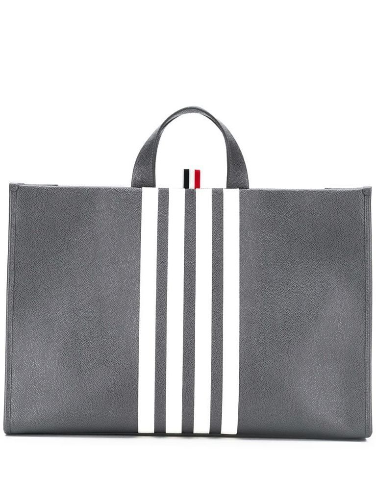 vertical stripe tote bag