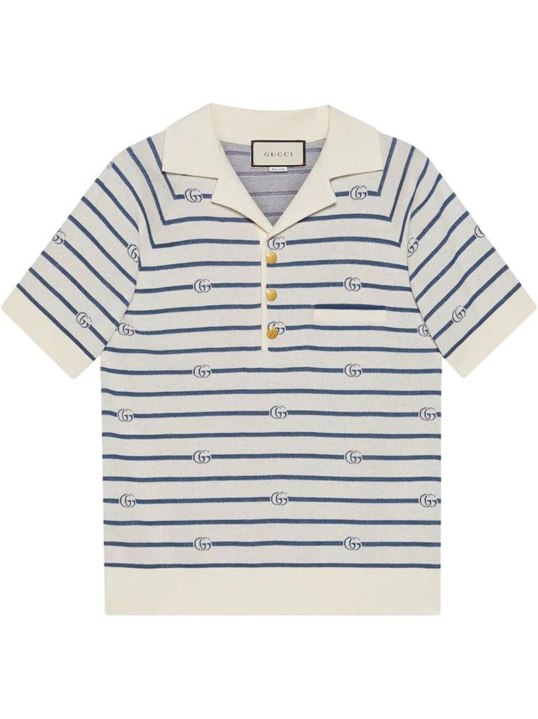 Double G striped polo shirt
