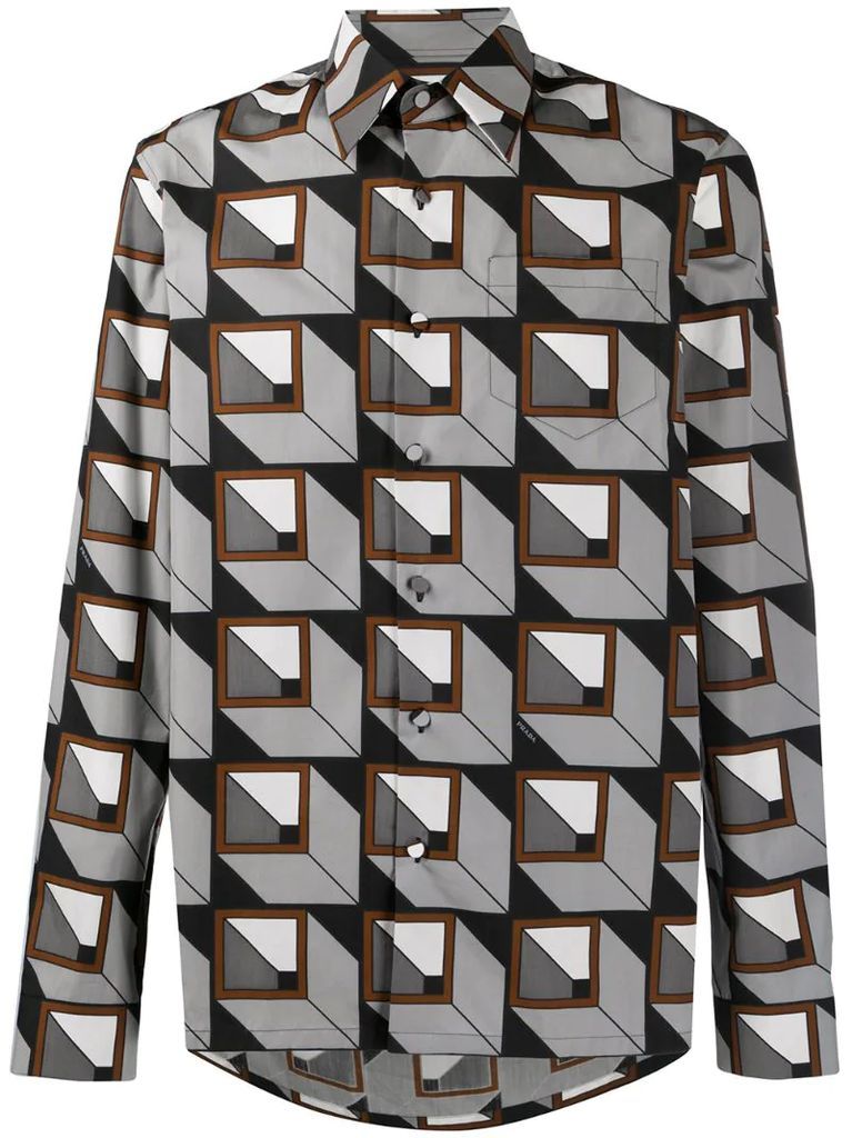 geometric print buttoned shirt