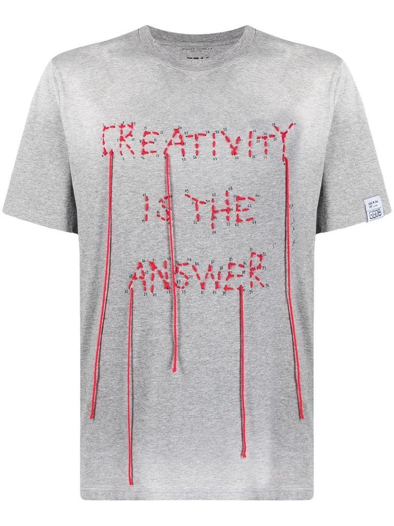 stitched slogan short-sleeve T-shirt