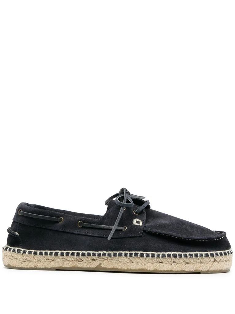 Hamptons espadrille-style boat shoes