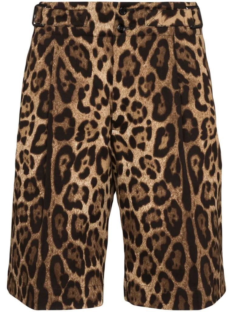 leopard-print bermuda shorts