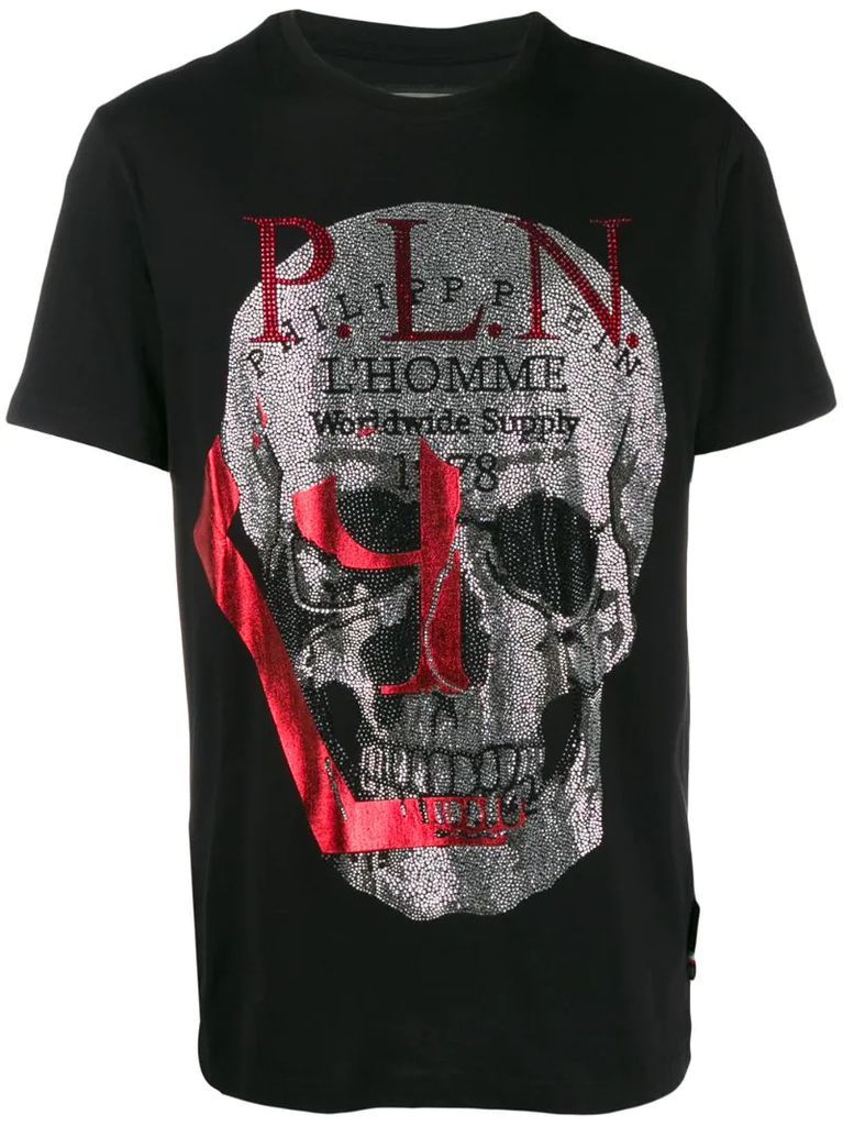 foil-print skull T-shirt