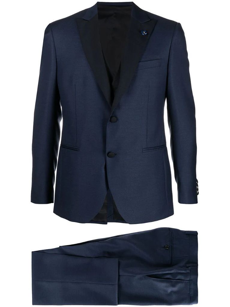 classic three-piece wool-blend suit