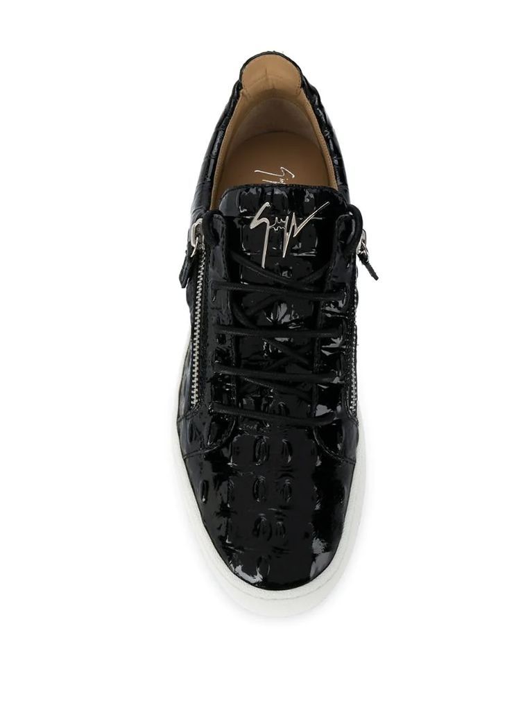 patent leather side-zip trainers