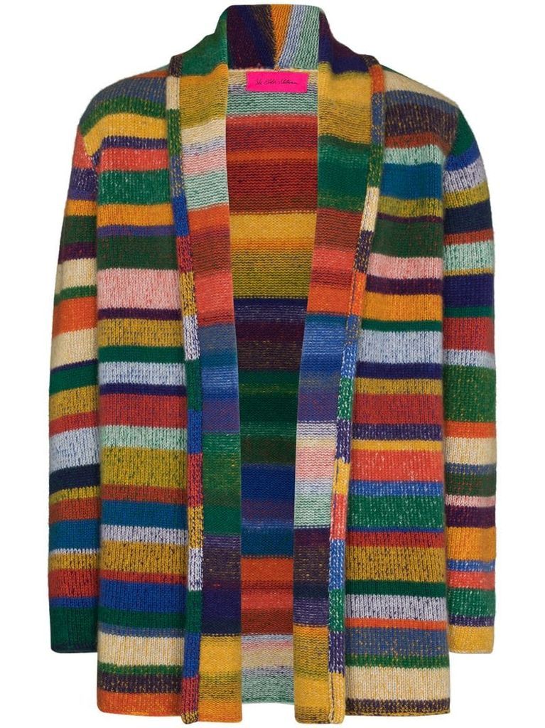 stripe knit cashmere cardigan