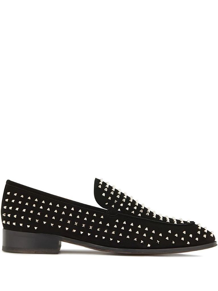 micro-stud embellished loafers