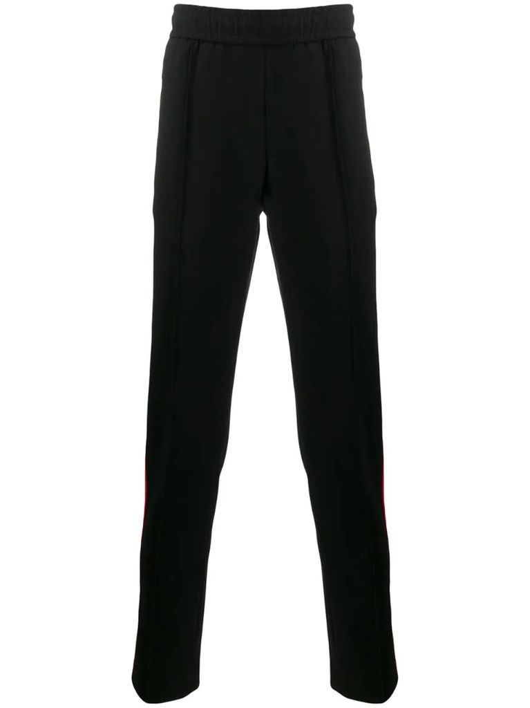 contrast piped track pants