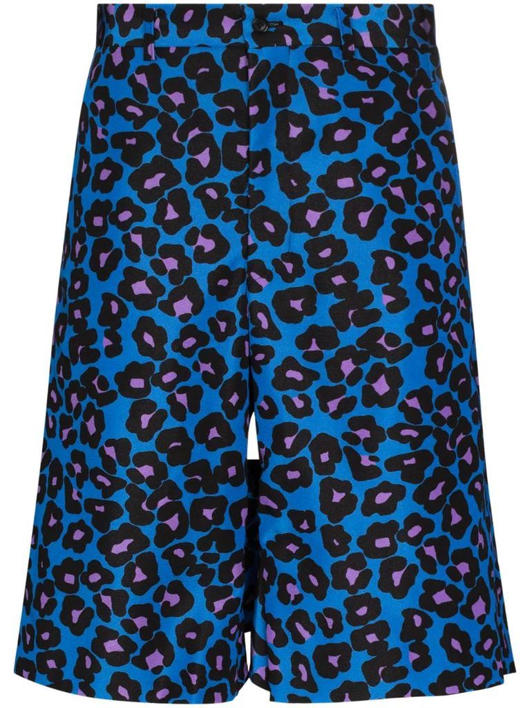 leopard print Bermuda shorts