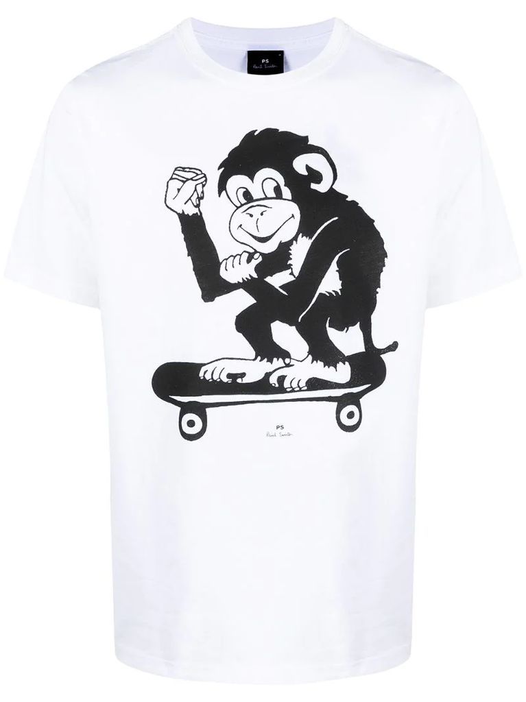 monkey-print organic cotton t-shirt