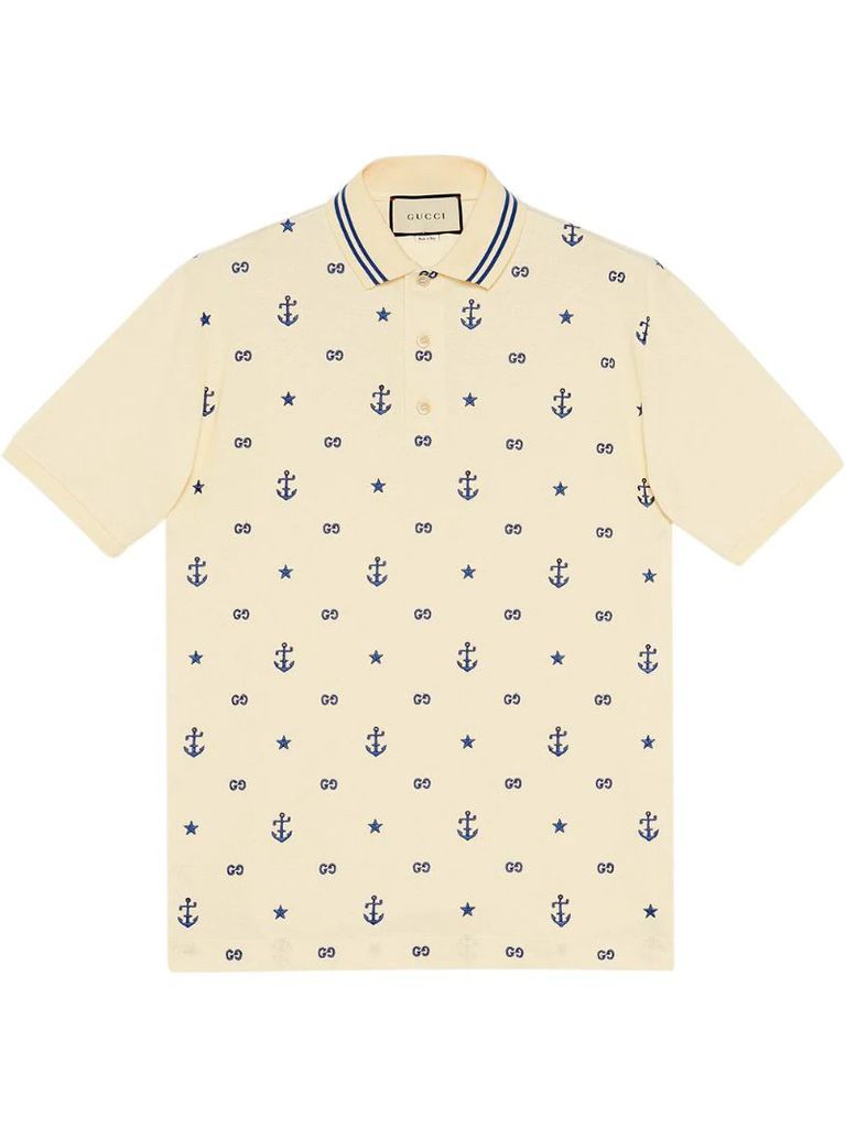 symbols embroidered polo shirt