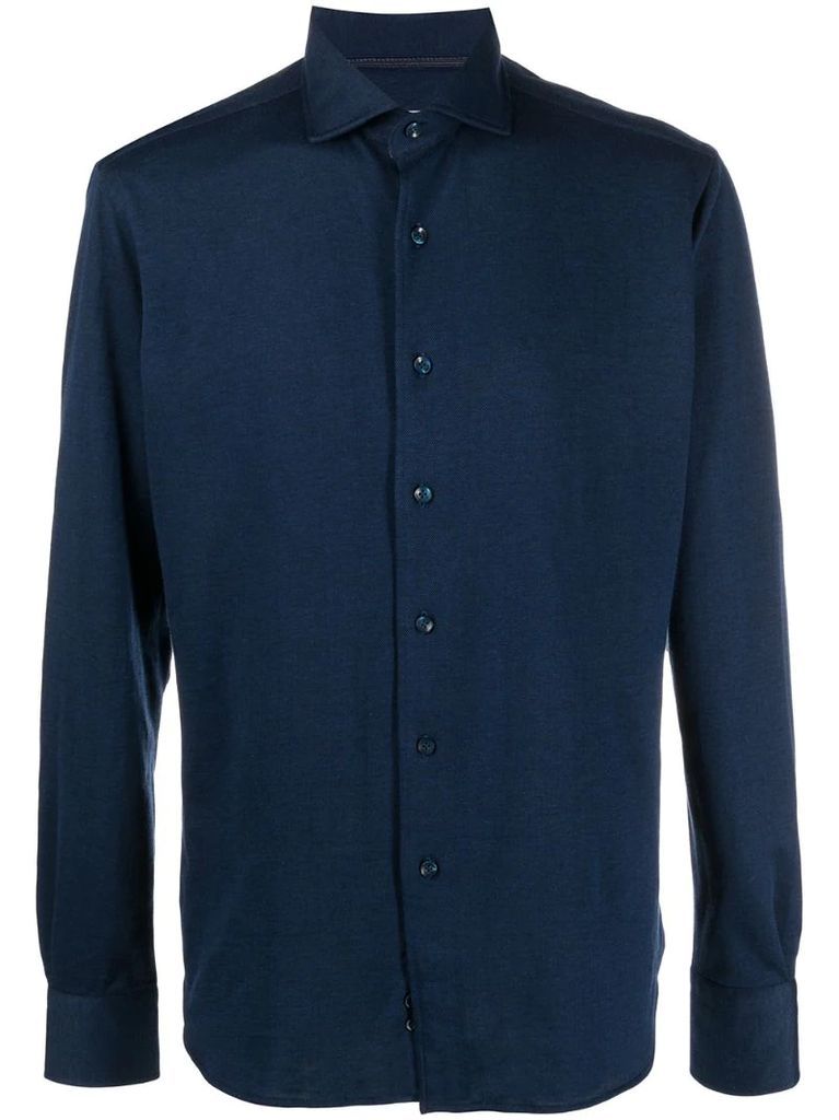 long sleeve mélange-effect shirt