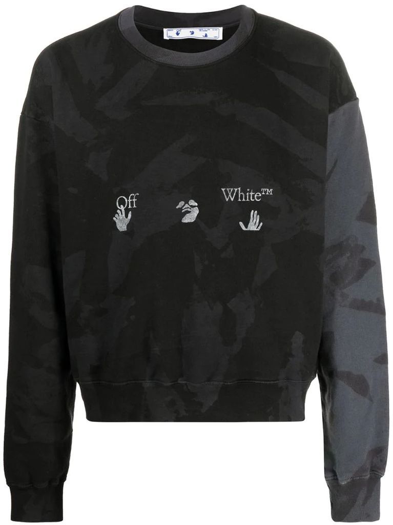 camouflage-print logo sweatshirt