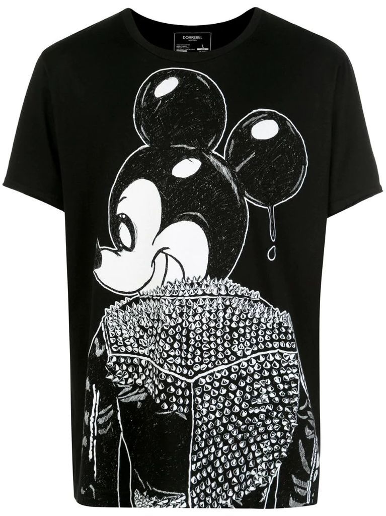 rebel Mickey Mouse print T-shirt