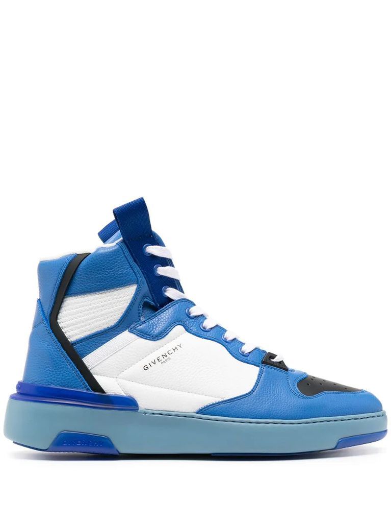 Wing two-tone high-top sneakers