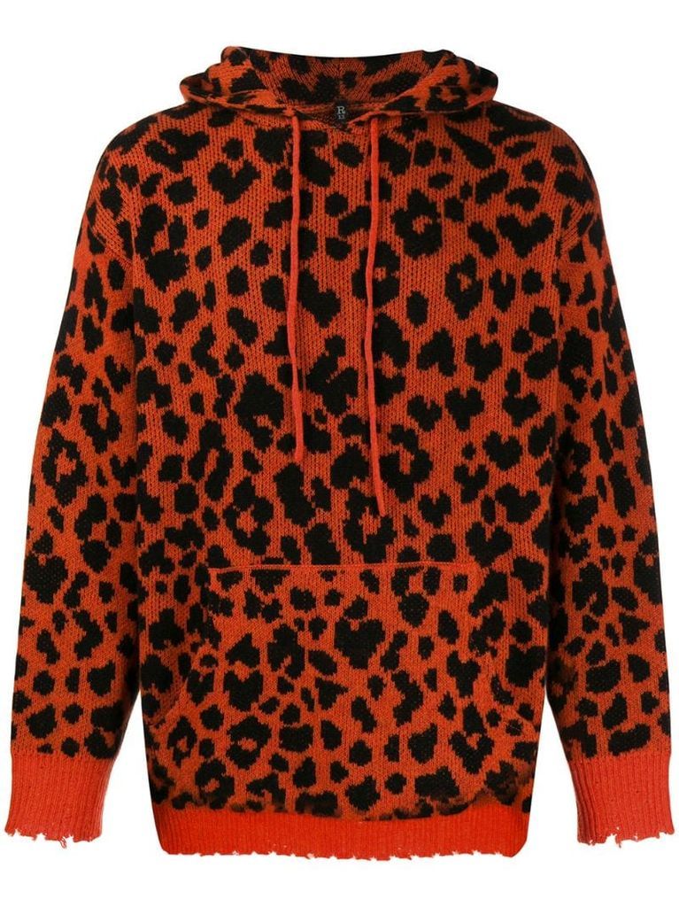 leopard hooded jumper