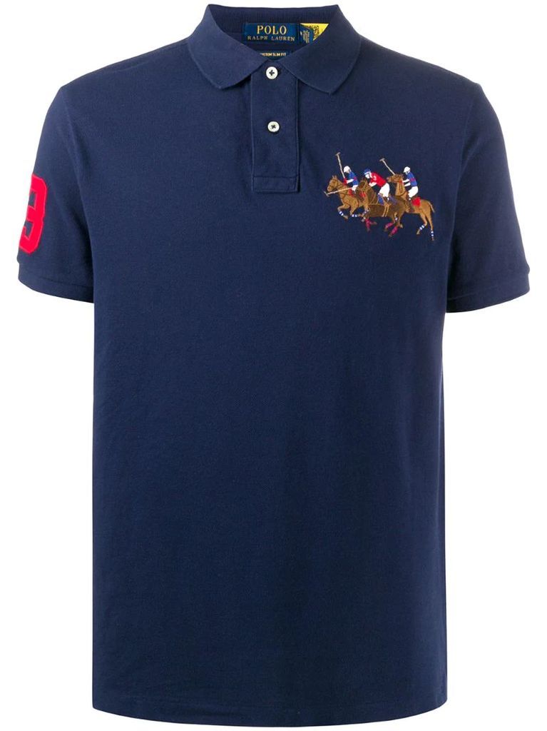 embroidered cotton polo shirt