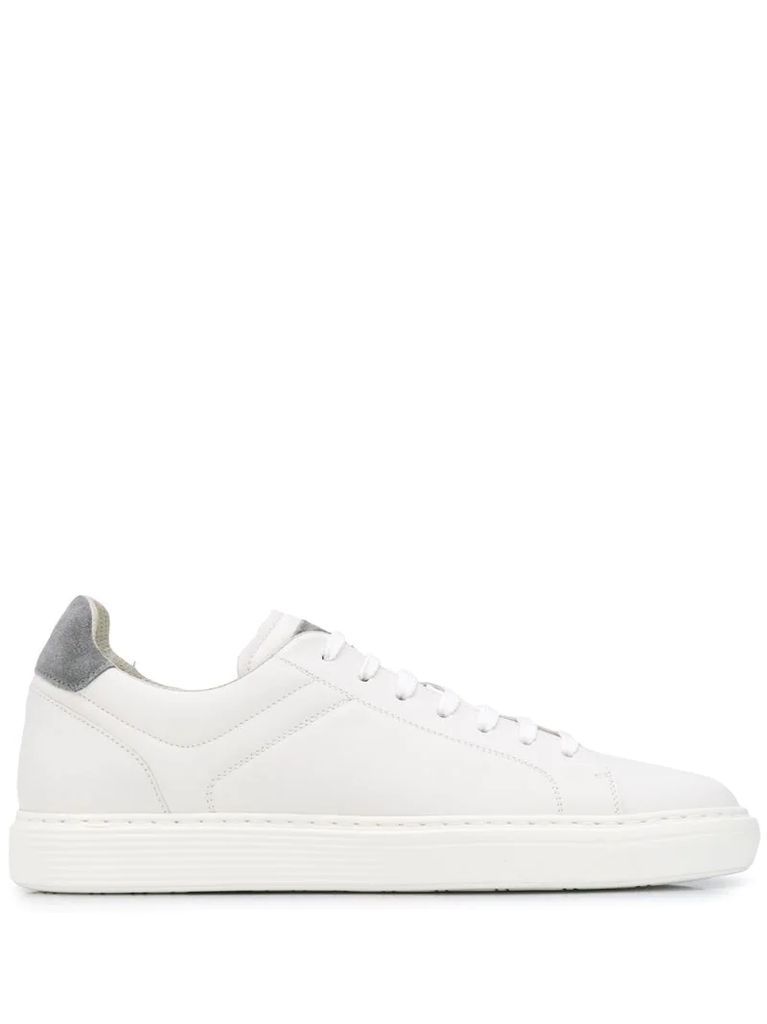 suede-trimmed low-top trainers