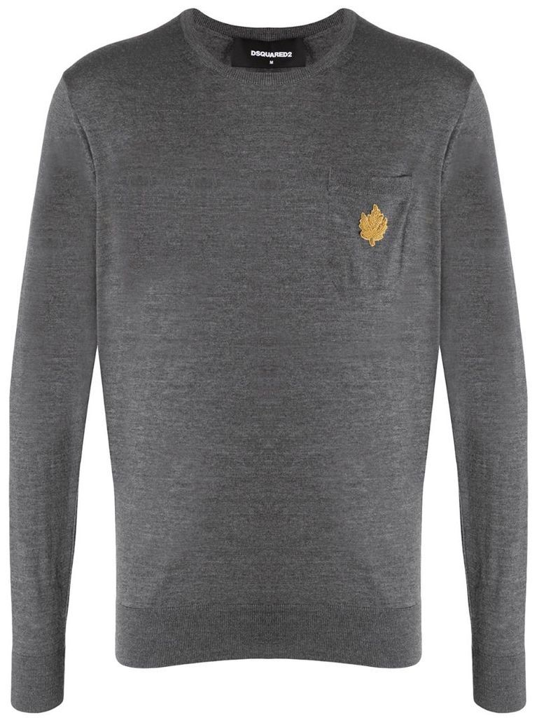 logo-appliqué crew neck sweater