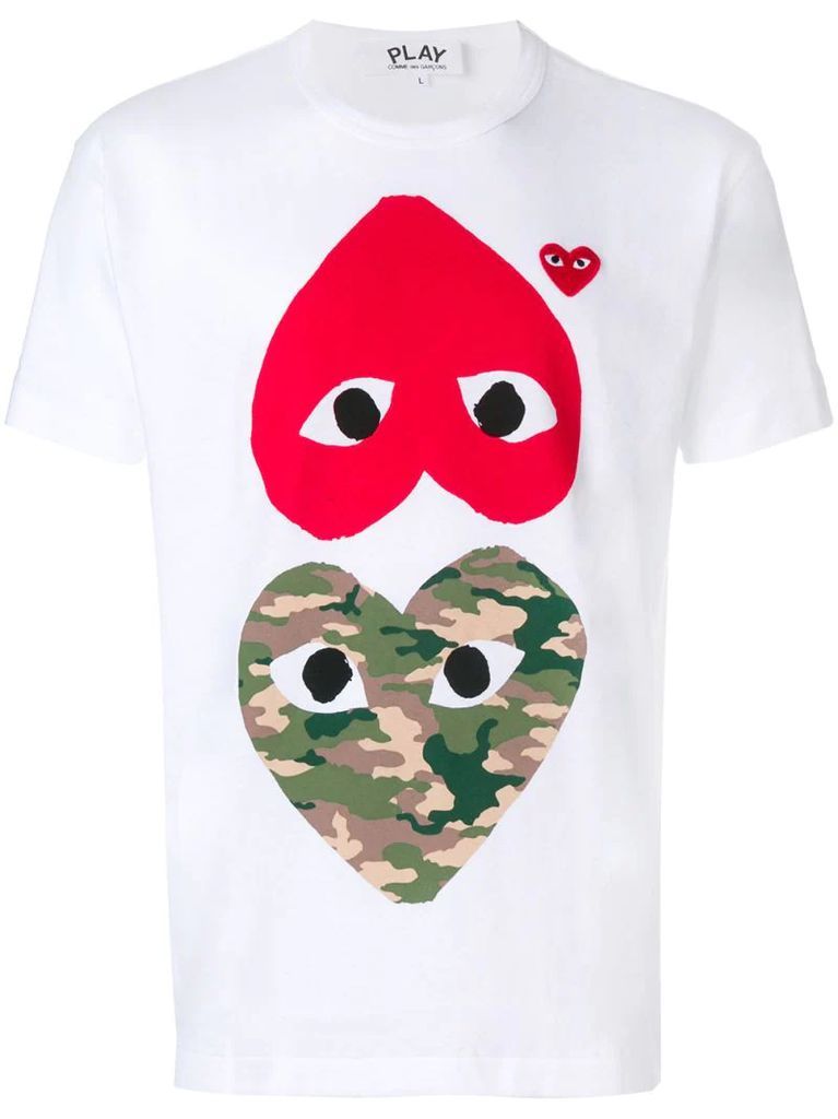 hearts print T-shirt