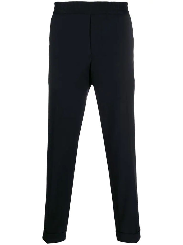 Terry cropped slim-fit trousers