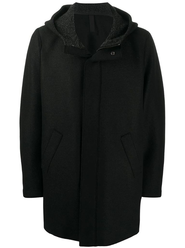 hooded felt coat