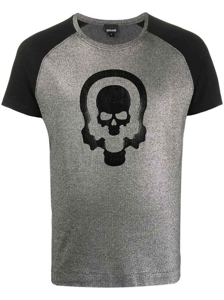 skull print crew neck T-shirt