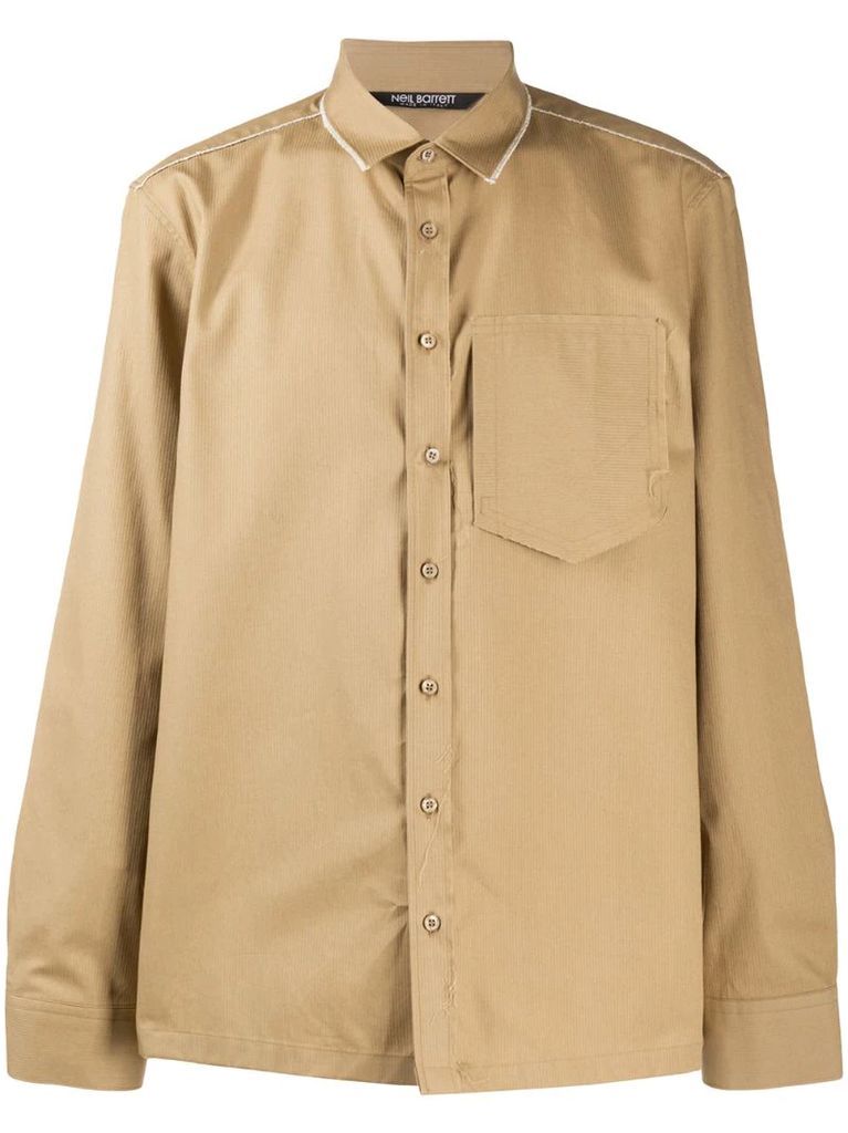 patch pocket buttoned shirt
