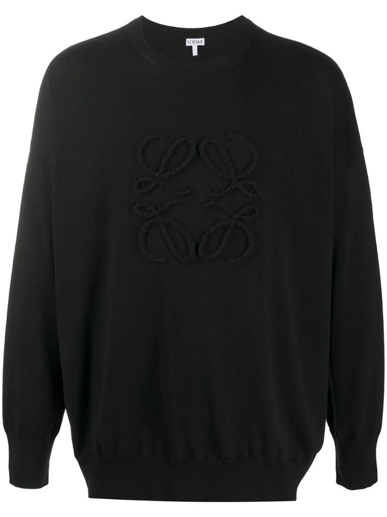 embroidered logo cashmere-wool jumper