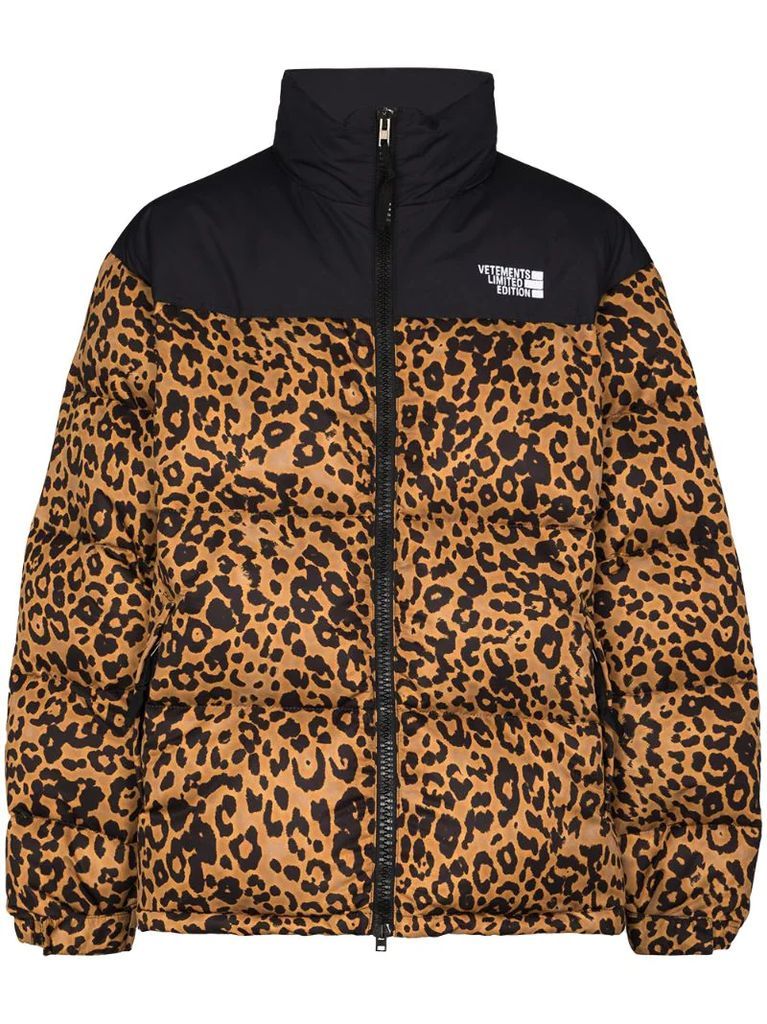 leopard print padded jacket