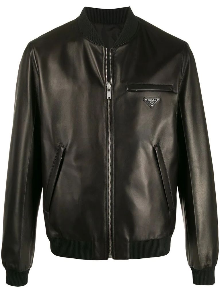 reversible leather bomber jacket