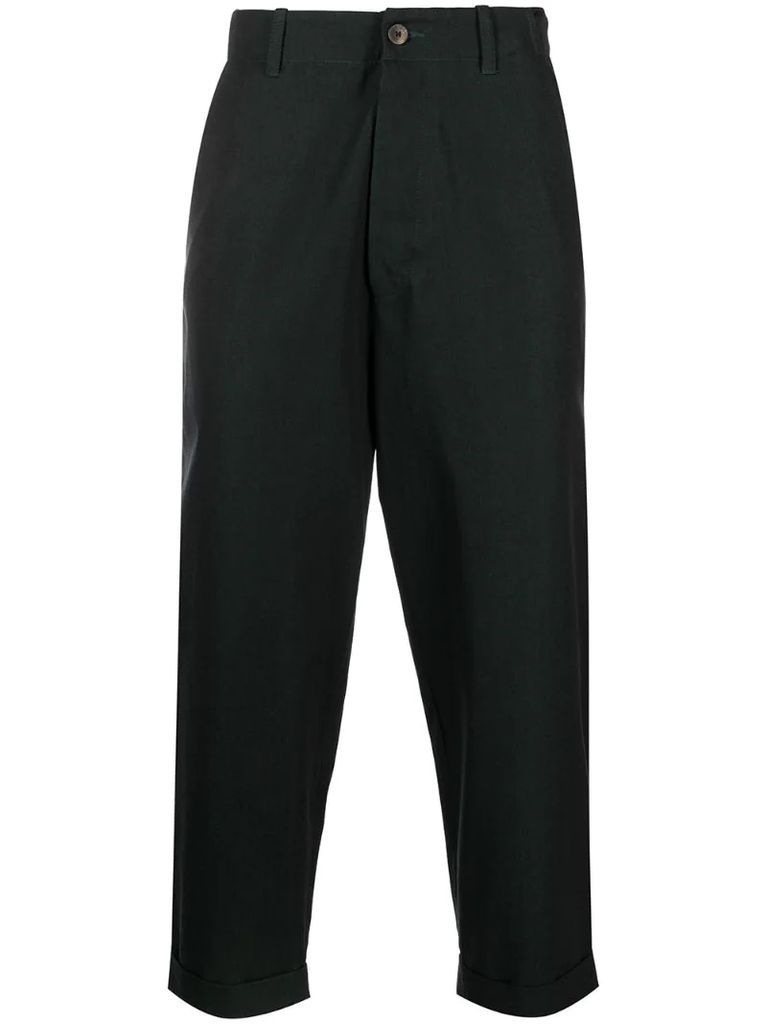 cropped straight-leg trousers