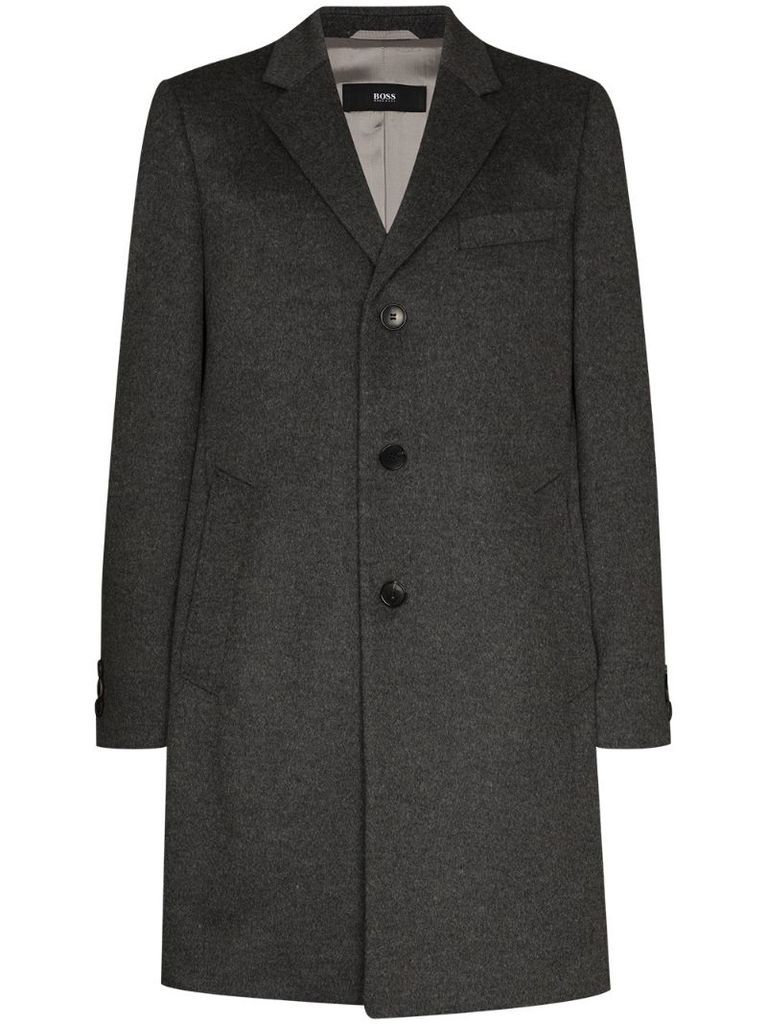 single-breasted tailored overcoat