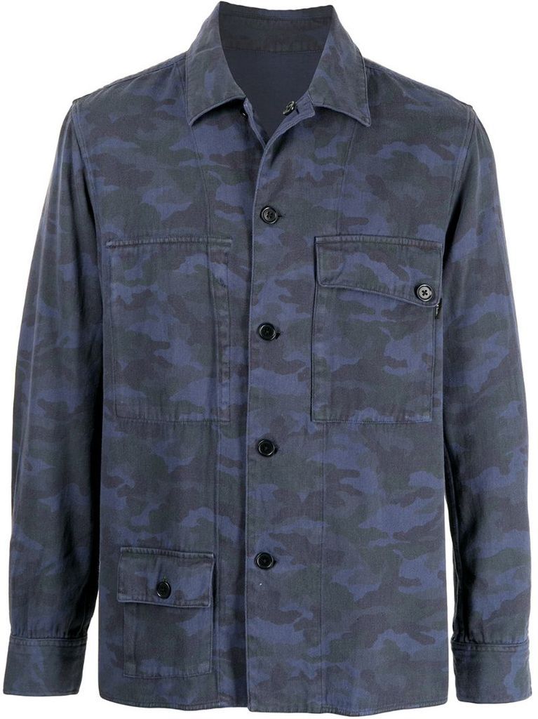 camouflage print shirt jacket