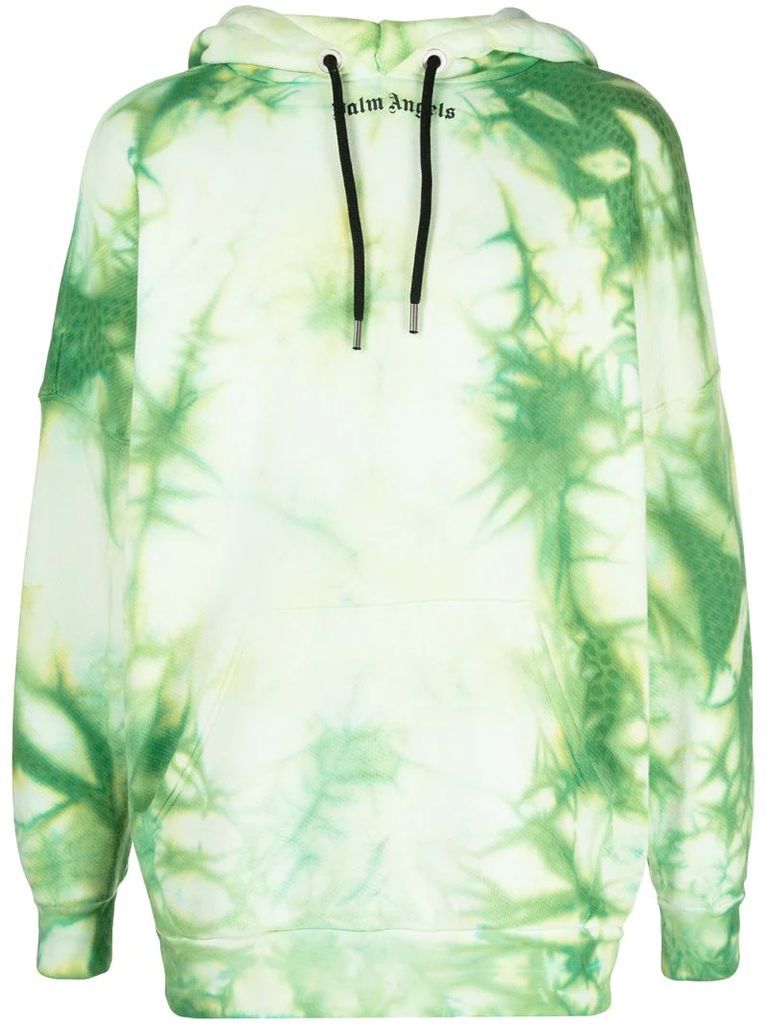 TIE DYE LOGO OVER HOODY FOREST GREEN YE