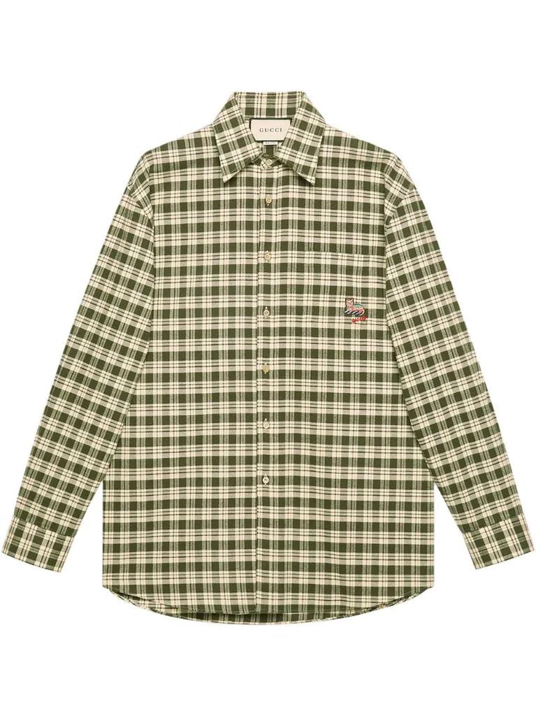 cat-patch checked shirt