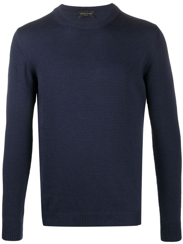 crew-neck fine-knit jumper