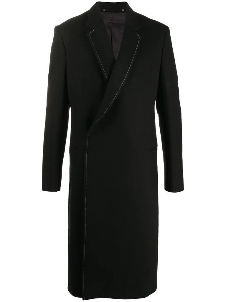 concealed fastening double-breasted coat