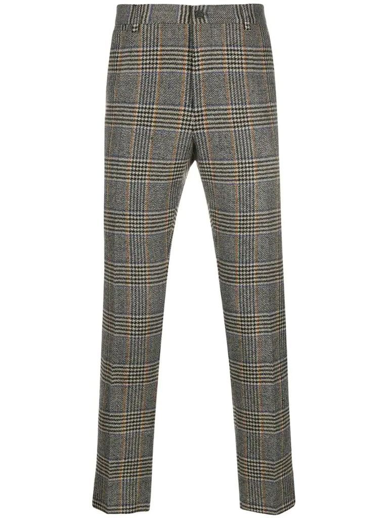 Glen plaid tailored trousers