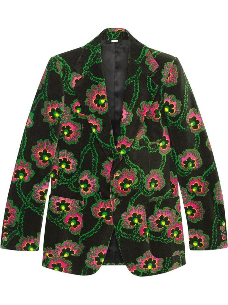 x Ken Scott floral print velvet jacket