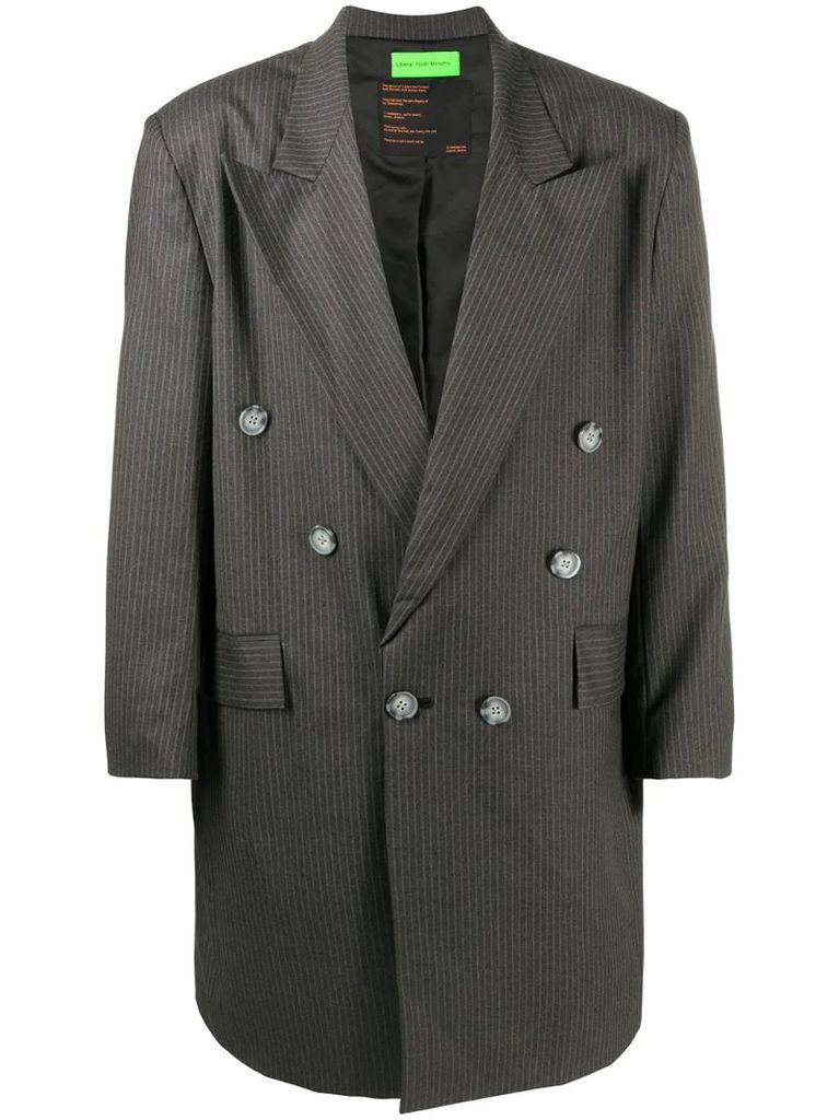 pinstripe oversized coat
