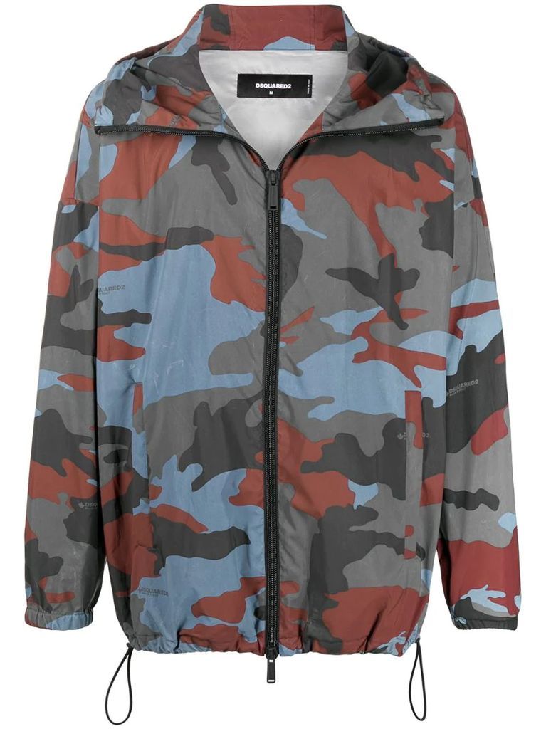 camouflage-print windbreaker jacket
